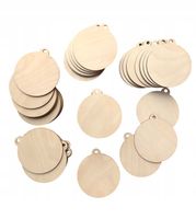 DREWNIANE BOMBKI zawieszki 50 szt. do malowania i ozdabiania DIY decoupage