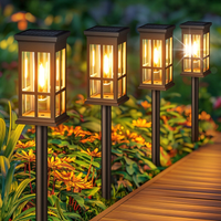 6x Lampa Ogrodowa LED Solar, Ciepłe Światło, Wbijana, Czujnik Zmierzchu