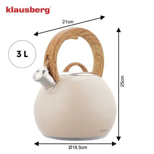 czajnik stalowy z gwizdkiem 3l klausberg kb-7956 beżowy mat na Arena.pl