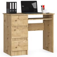 Biurko komputerowe, szuflady, lewe, ASTOR, 90x50x77, artisan | TYLETEGOTU