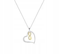 SREBRNY NASZYJNIK 925 SERCE NIESKOŃCZONOŚĆ PREZENT + GRATSIY