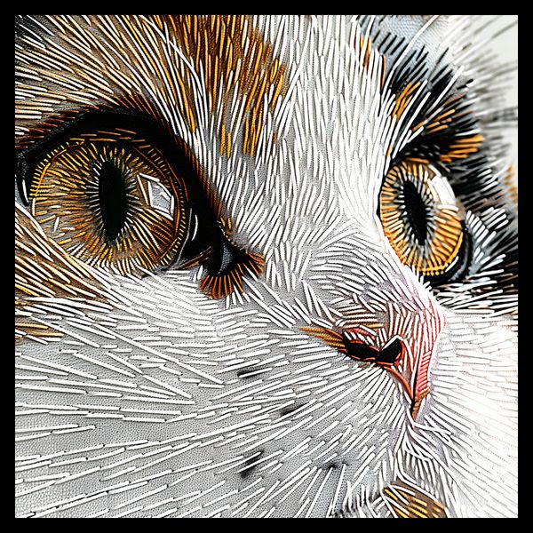 Plakat 50x50cm Nitkowany Kot zdjęcie 2