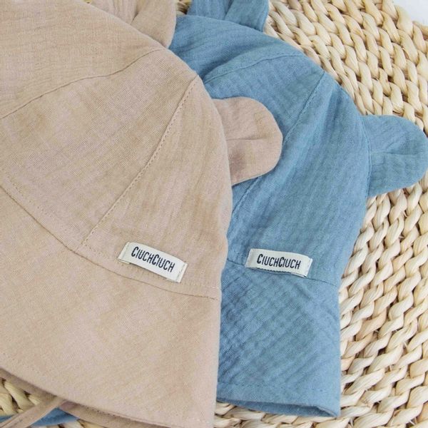 KAPELUSZ MUŚLINOWY czapka dziecięca na słońce letnia BUCKET wiązany 48-50 zdjęcie 4