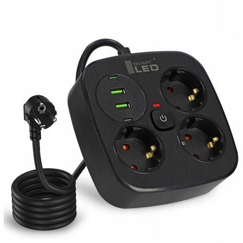 Przedłużacz Listwa Zasilająca Sieciowa 3 Gniazda 230V 3M 4x USB na Arena.pl
