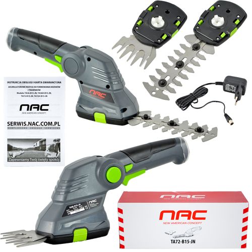 NOŻYCE AKUMULATOROWE DO TRAWY I KRZEWÓW NAC TA 72-B15-JN 7.2 V 2 OSTRZA na Arena.pl