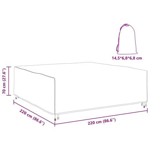Pokrowiec na meble ogrodowe Czarny 220 x 220 x 70 cm 600D na Arena.pl