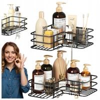 PÓŁKI PRYSZNICOWE NAROŻNE 2 SZT BEZ WIERCENIA ORGANIZER ŁAZIENKOWY