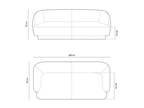 SOFA 2-OSOBOWA MILEY SZENIL JASNY BEŻ na Arena.pl