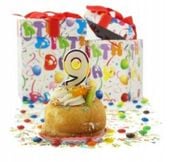 Swieczka cyferka z brokatem 9 SZ101007/9