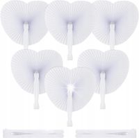 WACHLARZ RĘCZNY SKŁADANY BIAŁY SERCE ŚLUB DIY PREZENT GOŚCIE 24x16 CM