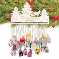 WISZĄCY KALENDARZ ADWENTOWY DIY Z PERSONALIZACJĄ DOMKI ZESTAW 24 SZT