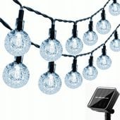 LAMPKI OGRODOWE SOLARNE GIRLANDA 50LED, 9m ZIMNE