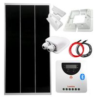 ZESTAW SOLARNY MONOKRYSTALICZNY KAMPER 160W + REGULATOR MPPT + UCHWYTY