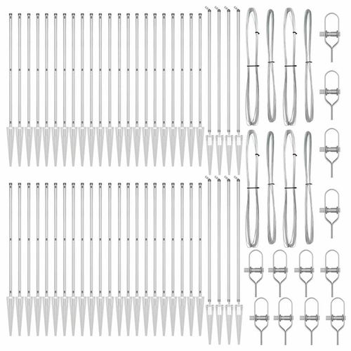 Słupek ogrodzeniowy. 52 pcs Srebrny 3.2 x 3.2 x 100 cm Stal na Arena.pl