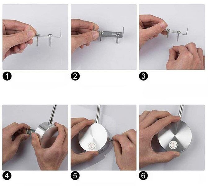 Złota lampka FLEXI nocna do czytania do sypialni Kiniet LED 3W Wobako zdjęcie 5
