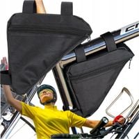 Sakwa torba rowerowa pod ramę torba na rower trójkątna czarny bez napisu