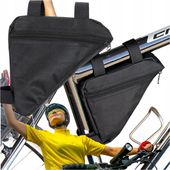 Sakwa torba rowerowa pod ramę torba na rower trójkątna czarny bez napisu
