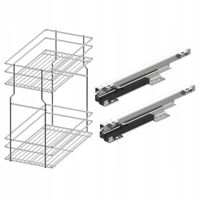 Kosz cargo dolny REJS do szafki 30 cm 2p efekt chrom 300 mm cichy