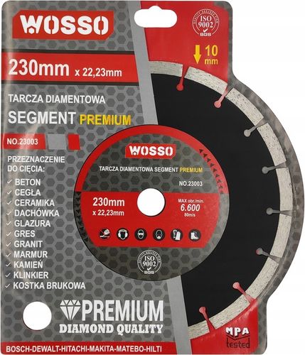 TARCZA DIAMENTOWA SEGMENTOWA 230MM DO BETONU KOSTKI CEGŁY SEGMENT PRO na Arena.pl