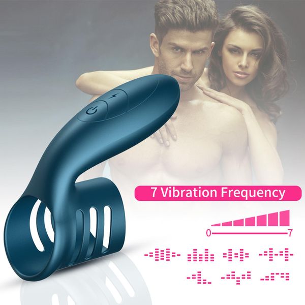 Wibrator-Silicone Ring Blue USB 7 Function zdjęcie 8