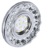 SK-94 CH/TR GU10 35W+led smd 3W 230V chrom opr. strop. stała kryszt bezbarw