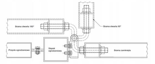 ZAWIAS GIĘTY REGULOWANY 180 STOPNI ZAWIASY DO FURTKI BRAMKI BRAMY M16 na Arena.pl
