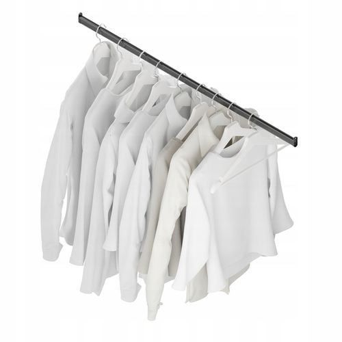 Czarny owalny drążek do szafy garderoby rurka na ubrania 100 cm + 2 na Arena.pl