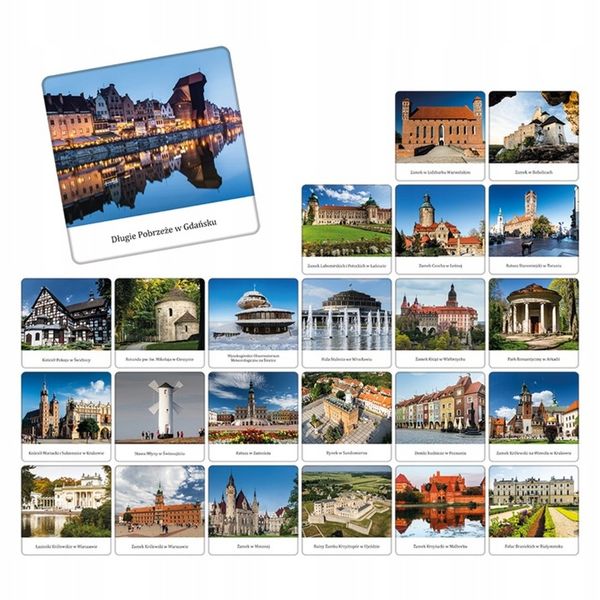 Gra Pamięciowa Memory Memo POLSKA ZABYTKI Towarzyska Adamigo 5+ zdjęcie 2
