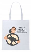 Torba Biała Eco Shopper Dla Instruktora Prezent Z Nadrukiem Ze Zdjęciem