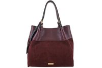 Elegancka torebka damska z naturalnego zamszu - Bordowa