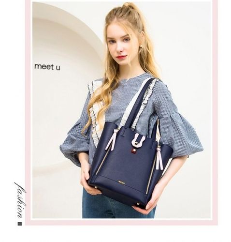 NUCELLE Stylowy granatowy shopper na Arena.pl