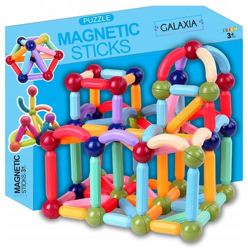 KLOCKI MAGNETYCZNE GALAXIA DUŻE Konstrukcyjne Dla Dzieci 120 el Magnetic na Arena.pl