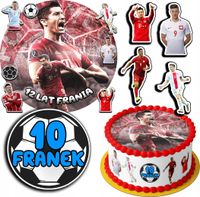 ZESTAW OPŁATEK NA TORT 20CM + 17 POSTACI - LEWANDOWSKI + IMIĘ 15CM 18CM