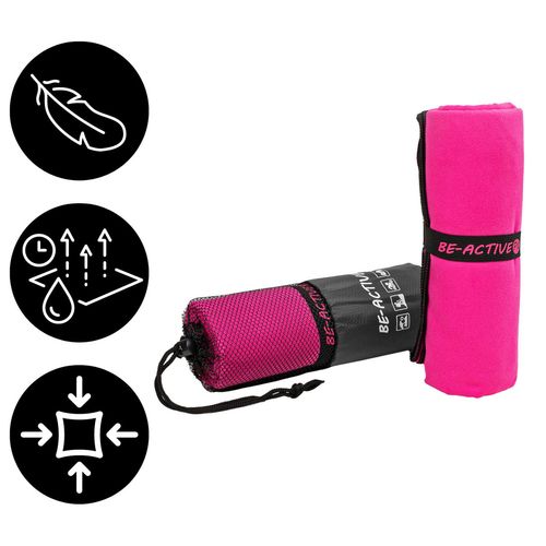 Ręcznik Szybkoschnący Z Mikrofibry 130X80 Różowo-Czarny na Arena.pl