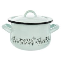Garnek Stalowy Emaliowany z Pokrywką do Gotowania Tradycyjny 16 cm 2,3L