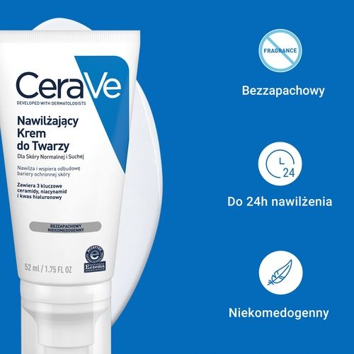 CeraVe krem z ceramidami, intensywne nawilżenie twarzy, 52 ml na Arena.pl