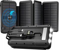 POWERBANK SOLAR 30000 22,5W INDUKCJA LATARKA 5xUSB