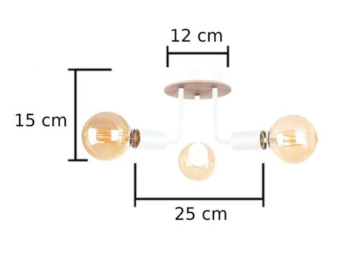 Lampa sufitowa 3xE27 LUNA WOOD WHITE na Arena.pl