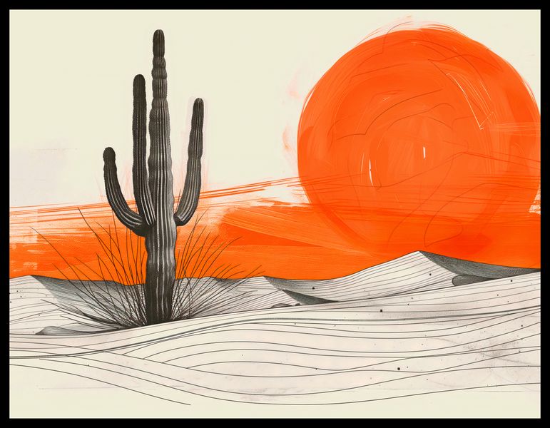 Plakat 65x50cm Kaktus Saguaro zdjęcie 2