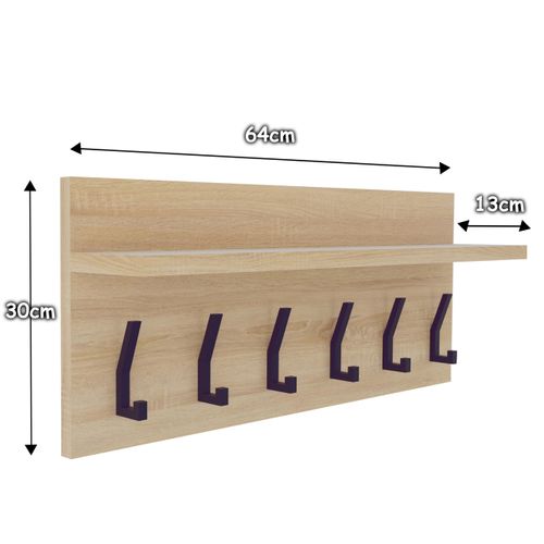 WIESZAK loft Alaska DĄB SONOMA z półką wiszący do przedpokoju na Arena.pl