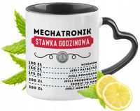 Kubek Czarny Z Uszkiem W Kształcie Serca Dla Mechatronika Na Prezent