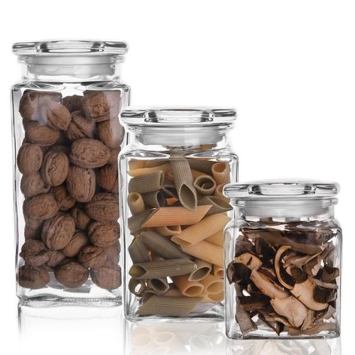Pojemnik Szklany Słoik Kwadratowy na Żywność Produkty Sypkie Kawę 1,4L na Arena.pl