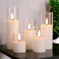 5x ŚWIECA LED DEKORACYJNA EFEKT PŁOMIENIA ŚWIECZKA BIG SIZE 10-25CM 57901