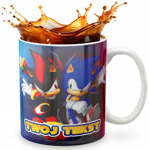 KUBEK 330ml GRAFIKA PREZENT ŚWIĘTA WZÓR - GRA SONIC + IMIĘ na Arena.pl