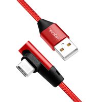 2 x Kabel 1m Logilink USB-A - KĄTOWY USB-C 3A 100cm oplot nylon SZYBKI