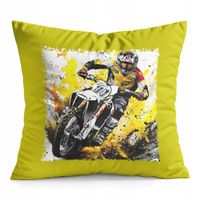 PODUSZKA ŻÓŁTA PREZENT - MOTOR MOTOCYKL MOTOCROSS