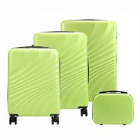 Zestaw składa się z trzech walizek oraz kuferka W3002 S14/20/24/28 limonka KEMER
