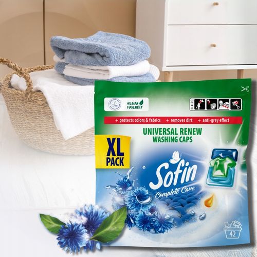 Sofin Kapsułki do Prania Białego i Jasnego Vegan Ochrona Kolorów XL 42szt na Arena.pl