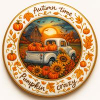 CIASTKO LUKROWANE SUN PUMPKIN ROZ.S KOŁO JESIEŃ RĘCZNIE ROBIONE