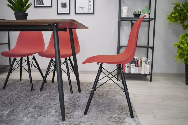 Krzesło OSAKA cynober / nogi czarne x 2 zdjęcie 9